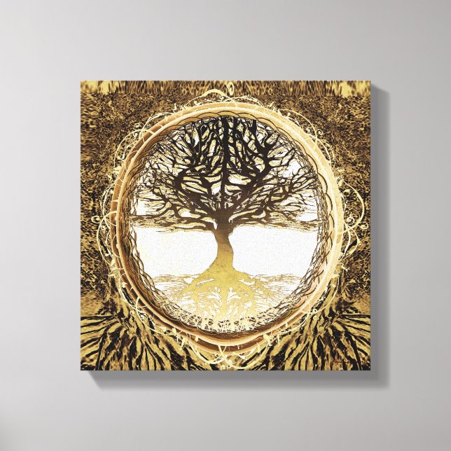 Toile Arbre de vie en Brown (Recto)