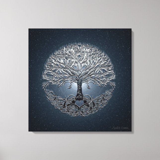 Toile Arbre de vie Nova Bleu (Recto)