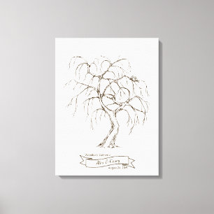 Toile Arbre d'empreintes digitales du saule de pleurs