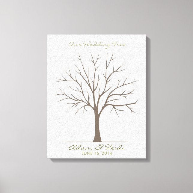 Toile Arbre d'empreintes digitales mariage - Classique (Recto)