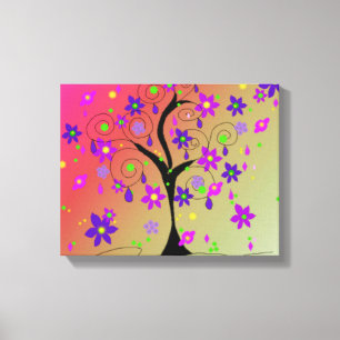 Toile Arbre Floral Fantaisiste