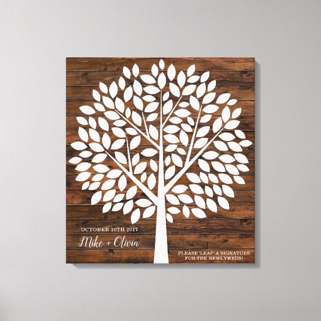 Toile Arbre Mariage livre d'hôtes alternative | 120 Feui (Recto)