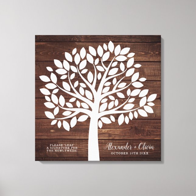 Toile Arbre Mariage livre d'hôtes alternative | 55 Feuil (Recto)