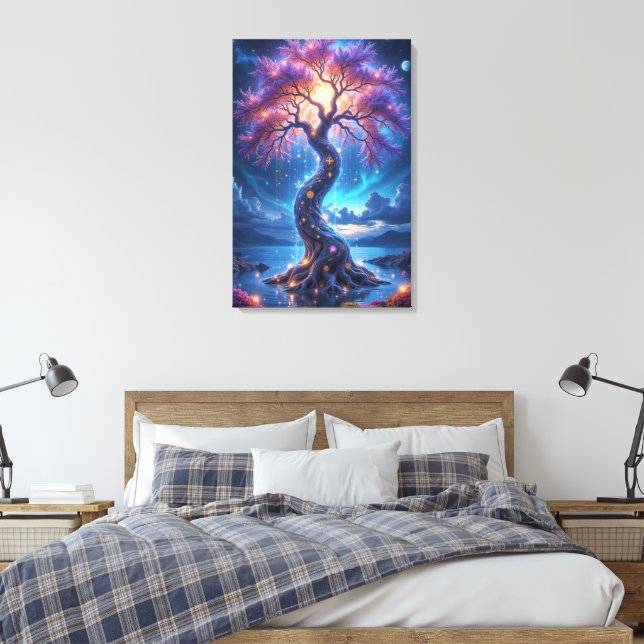 Toile Arbre mystique de la vie et Jardin céleste (Insitu(Chambre))