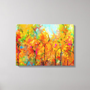 Toile Arbres Abstraits Colorés Dans Le Mur De Forêt Art