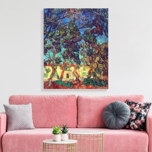 Toile Arbres au jardin de l'hôpital Van Gogh