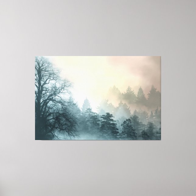 Toile Arbres couverts dans le paysage de l'Imaginaire de (Recto)