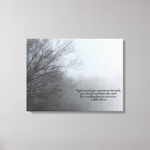 Toile Arbres d'hiver en brouillard - citation de Khalil