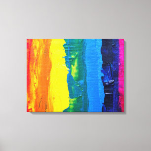 Toile Arc-en-ciel Peinture acrylique Gay Colours Fierté 