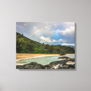 Toile Arc en ciel, plage de Lumaha'i, Kauai, Hawaii Phot