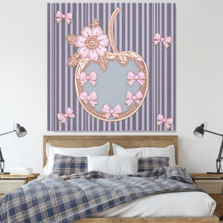 Toile Arc-en-ciel Rose et Pomme Florale Coquette
