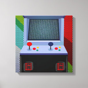 Toile Arcade Jeu Vidéo Joystick Coloré Mur Art