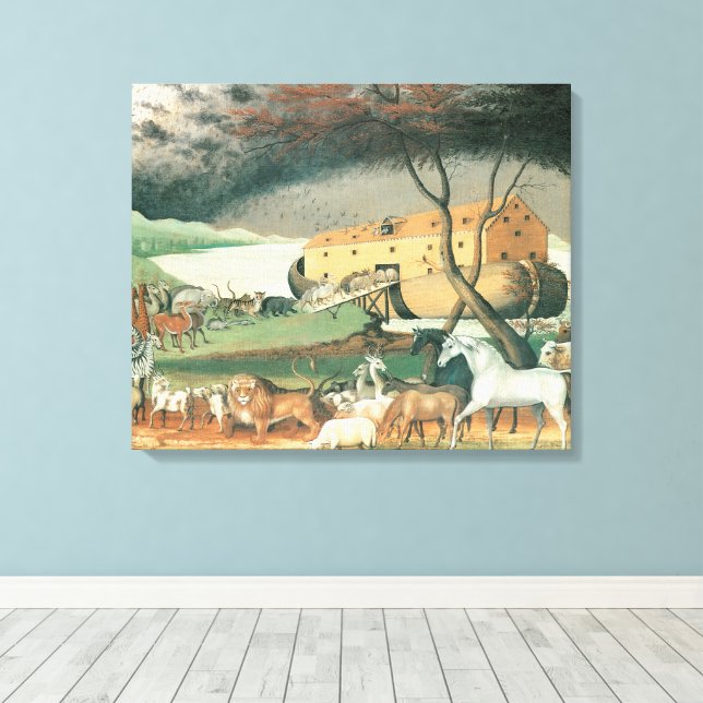 Toile Arche de Noé par Edward Hicks, Art populaire Vinta (Insitu (Plancher de Bois))