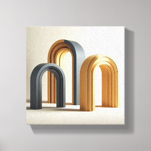 Toile Arches Art 3D Moderne Luxueux - Géométrique Minima