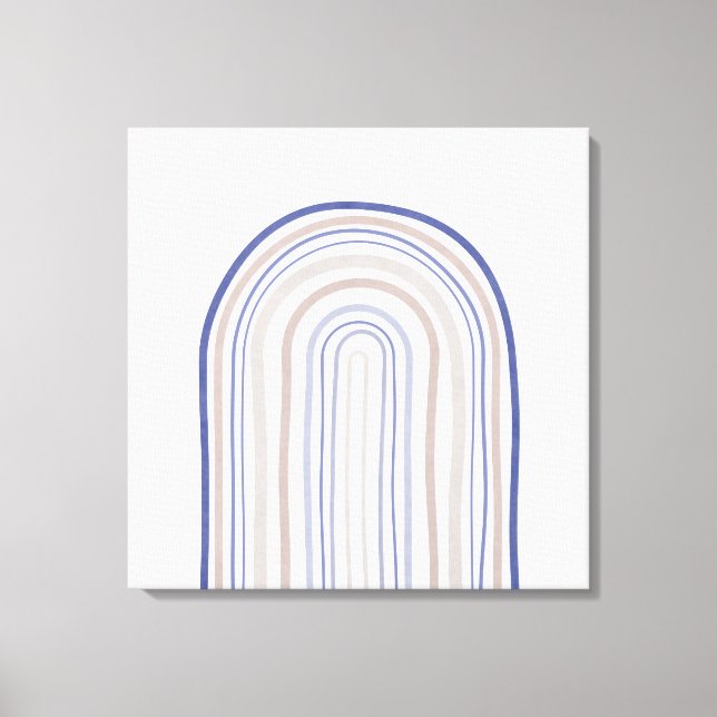 Toile Arches du milieu du siècle - Bleu et Beige (Recto)