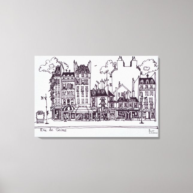 Toile Architecture Haussmann | Rue de Sevres (Recto)