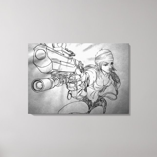 Toile Arek Art - Original Sketch Print - "She's Bad!" (Recto)