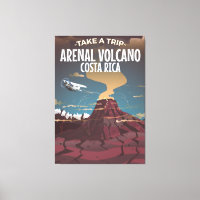 Arenal Volcano Costa Rica poster de dessin animé v