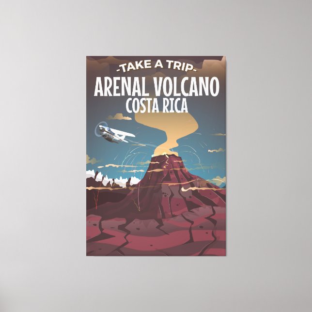Toile Arenal Volcano Costa Rica poster de dessin animé v (Recto)
