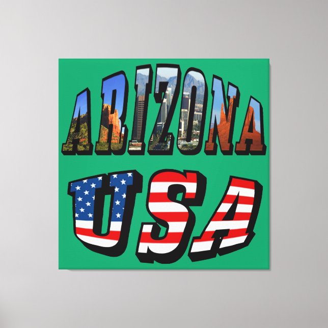 Toile Arizona Picture et USA Flag Text (Recto)