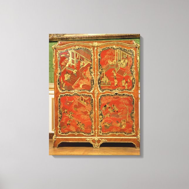 Toile Armoire avec quatre panneaux de laque rouge de Chi (Recto)