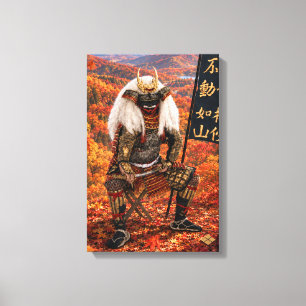 Toile Armure de samouraï Takeda Shingen Automne 12x18