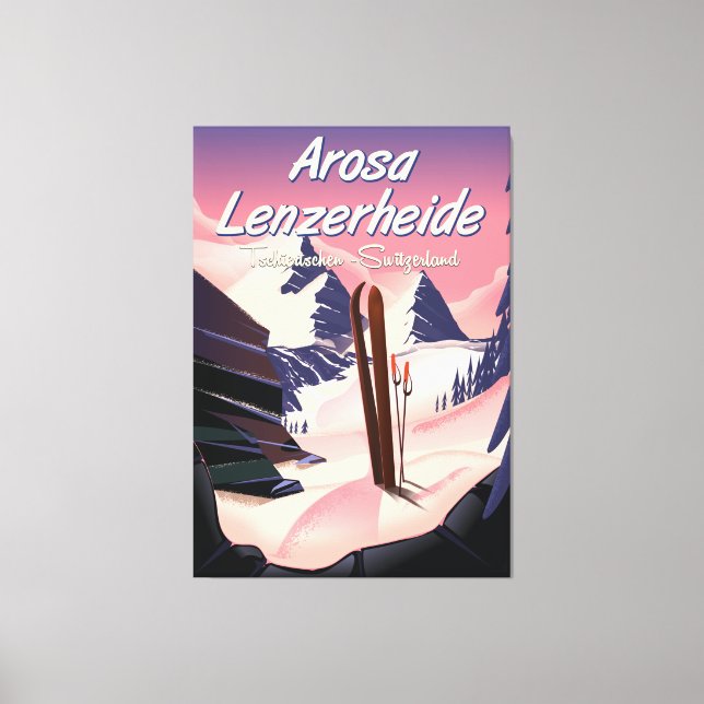 Toile Arosa Lenzerheide, poster suisse de ski. (Recto)