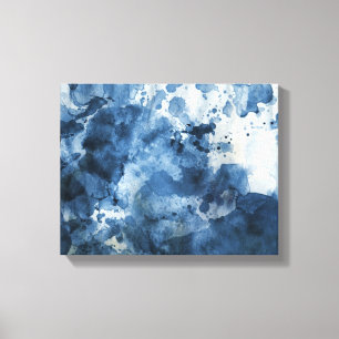Toile Arrière - plan bleu abstrait d'aquarelle