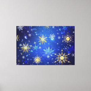 Toile Arrière - plan Bleu XMAS avec des flocons de neige