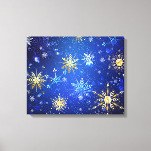 Toile Arrière - plan Bleu XMAS avec des flocons de neige