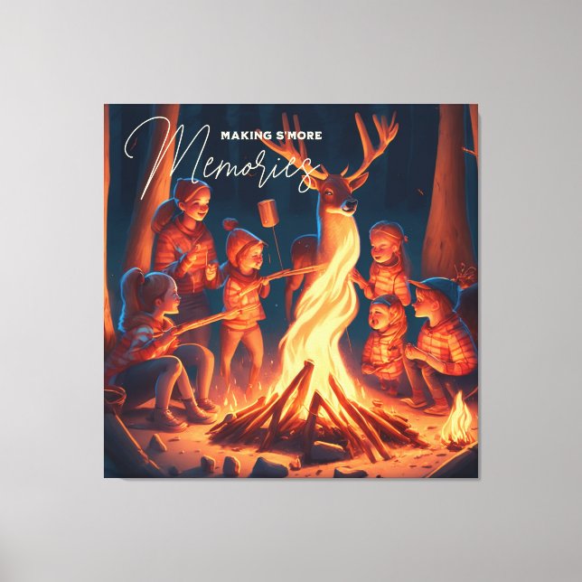 Toile Art à thème de camping | Faire des S'mores  (Recto)