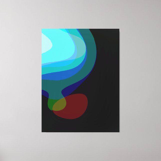 Toile Art Abstrait Bleu Et Noir 915 (Recto)