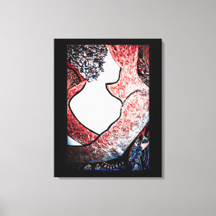 Toile Art Abstrait couple interracial dans l'amour embra