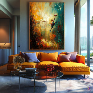 Toile Art abstrait de gardien de but de football