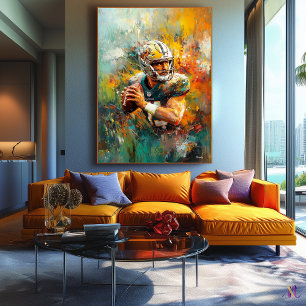 Toile Art abstrait de joueur de football - Sports dynami