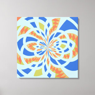 Toile Art abstrait de mosaïque bleue et orange