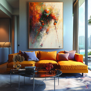 Toile Art abstrait de skieur - Action de sports d'hiver
