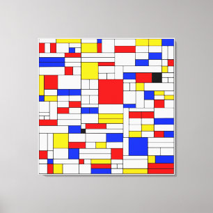 Toile Art Abstrait de Style Piet Mondrian