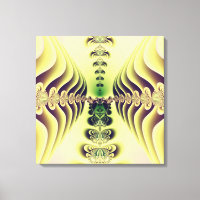 Art abstrait de symétrie fractale vert citron
