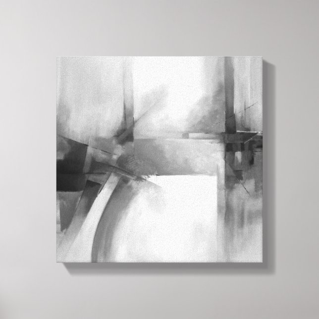 Toile Art Abstrait Elégant Noir & Blanc Peinture moderne (Recto)