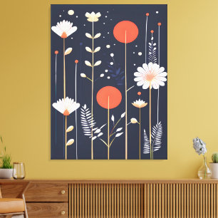 Toile Art abstrait floral lumineux