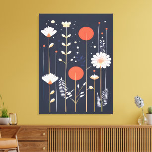 Toile Art abstrait floral lumineux