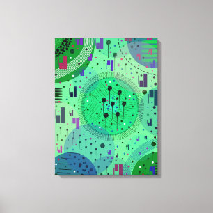 Toile Art abstrait : Fruit Kiwi Vert