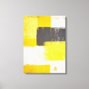 Toile Art abstrait gris et jaune "simplement moderne"