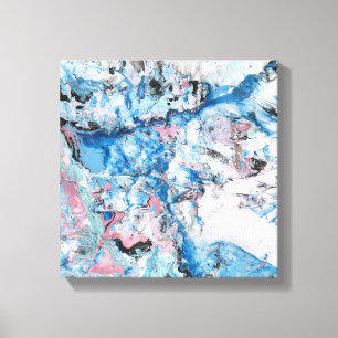 Toile Art Abstrait moderne Rose Bleu Blanc tendance