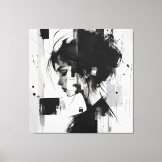 Toile Art abstrait noir et blanc
