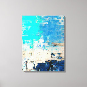 Toile Art Abstrait Turquoise "en face"