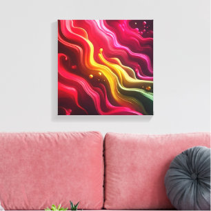 Toile Art Acrylique Fluide Rendu 3D en Lumière Dim - Mag