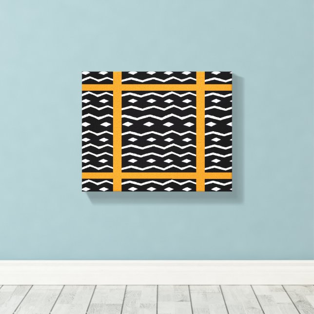 Toile Art africain, Motif ethnique Orange (Insitu (Plancher de Bois))