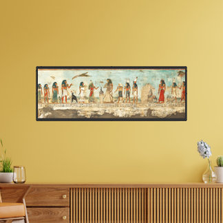 Toile Art ancien mur de procession égyptienne - Mytholog